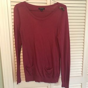 Fuscia Long Sweated with Brass Button on Shoulder